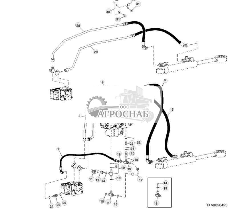PRIORITY VALVE LINES AND STEERING CYLINDER LINES 